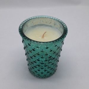 NWOT Aromatique Turquoise Hobnail Glass Candle